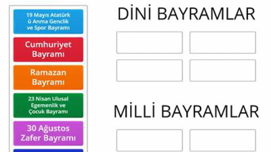 Dini ve Milli Bayramlar Panosu