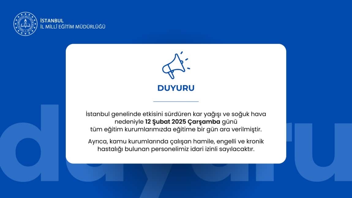 Tatil Duyurusu